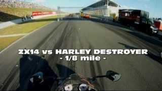 HD Harley Destroyer vs Kawasaki ZX14  18mile [upl. by Atekin89]