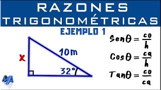 Razones Trigonométricas  Hallar un lado  Ejemplo 1 [upl. by Akiam]