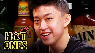 Rich Brian Experiences Peak Bromance While Eating Spicy Wings  Hot Ones [upl. by Ahsilla80]