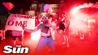 Italy fans celebrate beating England in Euro 2020 final at Wembley [upl. by Blodgett]