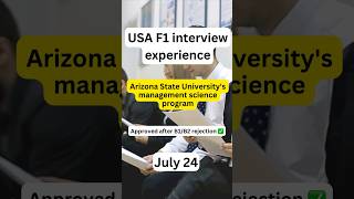 USA F1 visa interview experience Approved after B1B2 rejection  July 2024 usavisa shorts [upl. by Asiak]