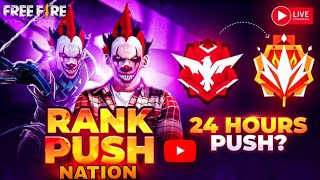 🔴 LIVE RANK PUSH 24 HOURS NATION  freefireindia YouTube [upl. by Natek456]