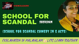 school for scandal  sheridan  malayalam  view2learn [upl. by Yehc]