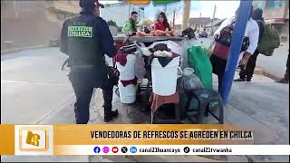 Gresca entre vendedoras de refrescos genera caos en la calle Real de Azapampa [upl. by Serg551]