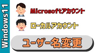 【Windows11】ユーザー名の変更方法！Microsoftアカウント、ローカルアカウント [upl. by Fenella]