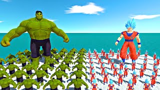 Hulk Team vs Son Goku Team  Animal Revolt Battle Simulator [upl. by Lybis595]