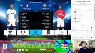 Beşiktaş  Monaco PES 2018  UEFA Champions League 20172018 Groupe G  Jour 4  IA Vs IA [upl. by Klecka643]