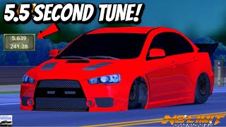 FASTEST Mitsubishi Evo X Tune 55 Second Tune  No Limit Drag Racing 20 [upl. by Notsahc]