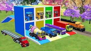 TRANSPORTING TRAIN TRUCK BOX DUMP TRUCK TRUCK MIXER WITH TRUCK MAN FARMING SIMULATOR 22 [upl. by Sualk]