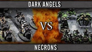 8th Edition 40k Battle Report Dark Angels Vs Necrons 1500 Points [upl. by Erdnoed]