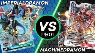 Digimon TCG RB01 Imperialdramon VS Machinedramon [upl. by Aerdnak274]