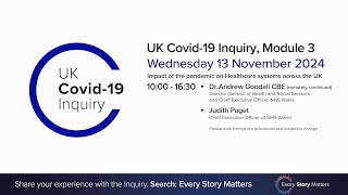 Covid 19 Inquiry  Module 3 Hearing  13 November 2024 AM [upl. by Acinej]