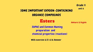 Esters  nomenclature of esters  preparation of esters  chemical properties of esters  hydrolysis [upl. by Rowney]