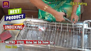 Kitchen Over Sink Dish Drying Rack Stainless Steel  Meesho Online Product  Unboxing [upl. by Ynohtnael]