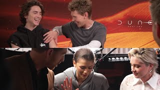 DUNE 2 Cast Interview AND SAND WALK  Timothée Chalamet Zendaya Florence Pugh Austin Butler [upl. by Boffa]