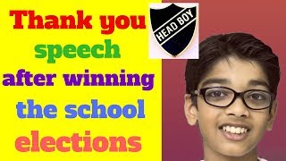 head boy speech after being elected in school student council election acceptance speech thank you [upl. by Aromat]