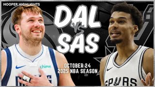 Dallas Mavericks vs San Antonio Spurs Full Game Highlights  Oct 24  2025 NBA Season [upl. by Darill]