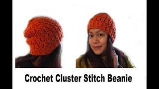 How to Crochet Cluster Stitch Beanie [upl. by Etienne]