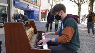 I played AKEBOSHI  WIND Naruto on piano in public [upl. by Einial548]