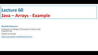 Lecture 60 Java  Array  Example  Sorting an Array  بالعربي [upl. by Fanechka]