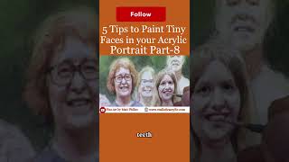 5 Tips to Paint Tiny Faces in Your Acrylic Portrait Part 8 Get your free gift in the comment [upl. by Og]