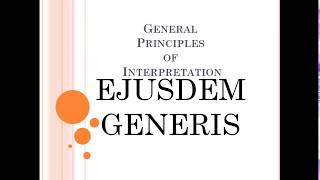 EJUSDEM GENERIS [upl. by Whalen]