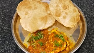 EASY EGG 🥚 GRAVY RECIPE WITH SOFT POORI [upl. by Lyrad]