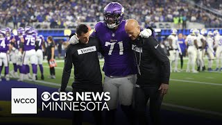 Vikings offensive line reacts to losing Darrisaw to injury [upl. by Adda]