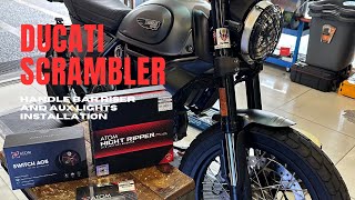 Ducati Scrambler Handle Bar Riser and Aux Lights Installation [upl. by Rist517]