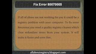 How To Fix Error 80070005 [upl. by Jara535]