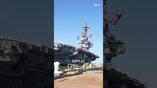 How do aircraft carriers refuel at sea shorts [upl. by Atsira]