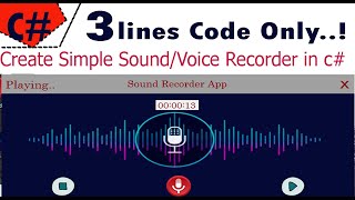 C  sound recording app  voice recorder [upl. by Yendis]