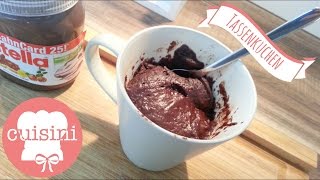 Tassenkuchen Nutella selber machen  Ohne Ei  3 Minuten Schokokuchen mit Kern  CUISINI [upl. by Amahcen]