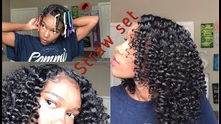 Straw Set On Natural Hair [upl. by Eilojne78]