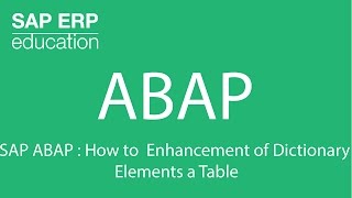 SAP ABAP  How to Enhancement of Dictionary Elements a Table [upl. by Adelaja]