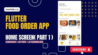 111 Flutter ListView Builder  Food order app  Home Part1  Hindi [upl. by Yeldarb]