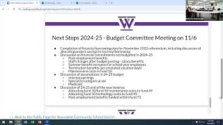 WCSD BOE November 6 2024 Budget Committee [upl. by Monroy]