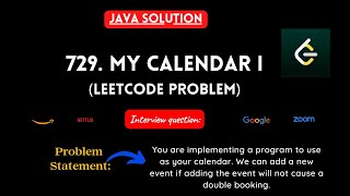 729 My Calendar I  java solution [upl. by Wilow]