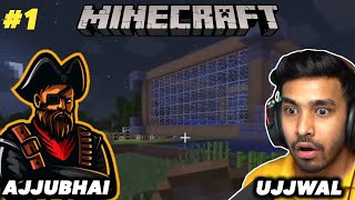 ITS TIME TO CREATE OUR WORLD  AJJUBHAI PLAY WITH TechnoGamerzOfficial  MINECRAFT GAMEPLAY 1 [upl. by Nehte]