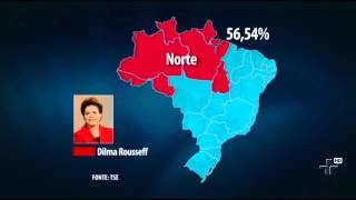 Presidente Dilma venceu em 15 estados enquanto Aécio Neves foi vitorioso em 11 além do Dist [upl. by Sim]