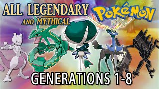 All Legendary and Mythical Pokémon  All Generations 18 [upl. by Eninaej]