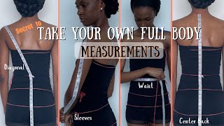 How to measure yourself from head to toe  Full Body Measurement Tutorial for Sewing and shopping [upl. by Fisch]