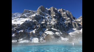 Thermal Spa in Leukerbad with Alps Views [upl. by Lerual663]