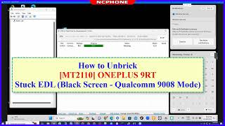 How to Unbrick OnePlus 9RT MT2110 Stuck EDL Black Screen Qualcomm 9008 Mode [upl. by Finzer]