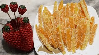 Candied Orange peel  Quick And Easy Recipe [upl. by Ralip254]