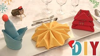 Ideas para doblar servilletas en Navidad [upl. by Rebme]