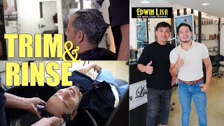 TRIM and RINSE I HAIR TREATMENT for MEN at EDWIN LISA SALON [upl. by Gnilrac]