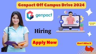 Genpact Off Campus Drive 2024  Any Graduate [upl. by Imer984]