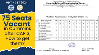 Cummins college of Engineering for Women  Non CAP Rounds  Personal Counseling  MHT CET 2024 [upl. by Rodmann955]