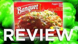 Banquet Pepper Steak Meal Video Review Freezerburns Ep512 [upl. by Pegg]